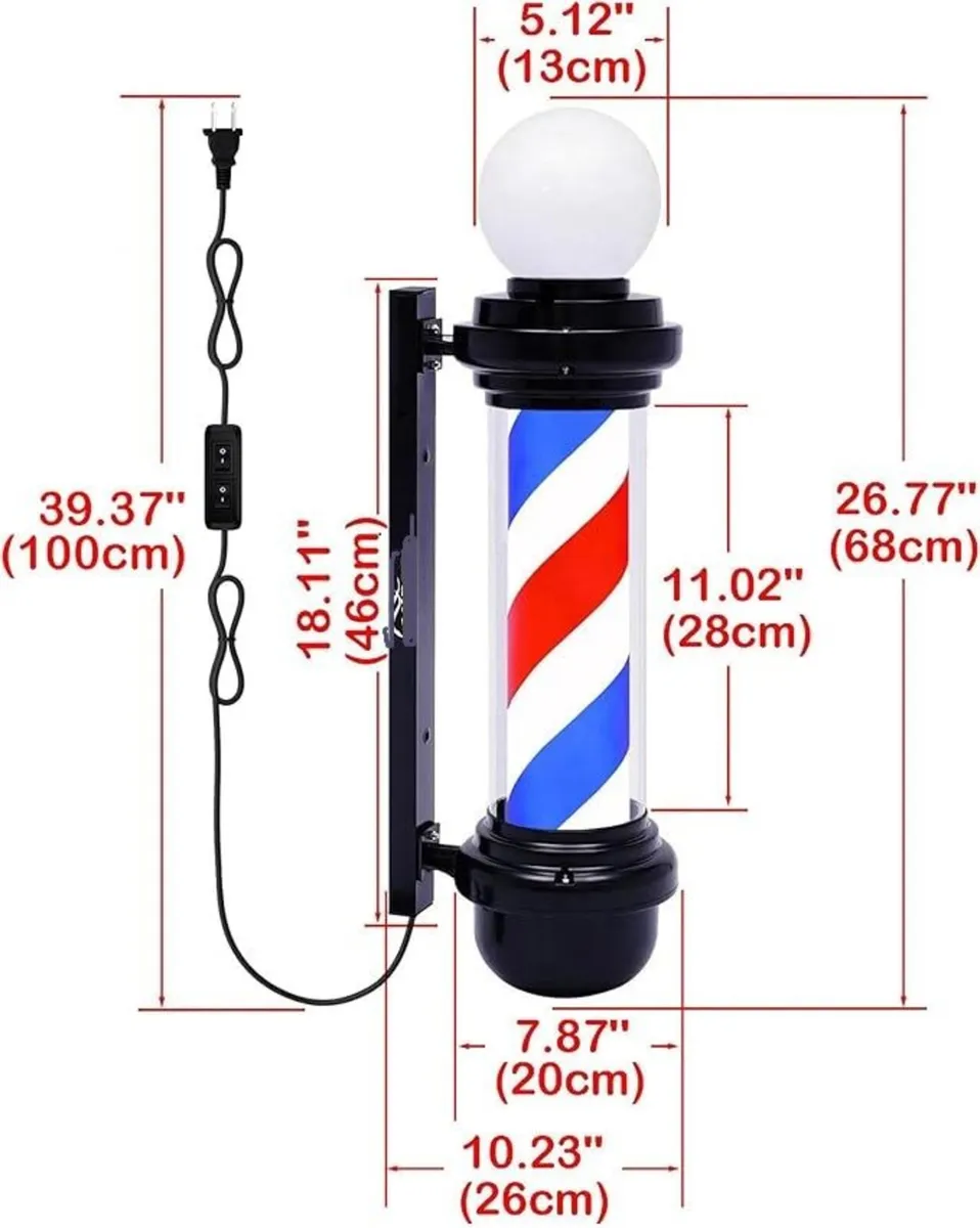 Barber Pole Sign with LED Light for Hair Salons - Image 4