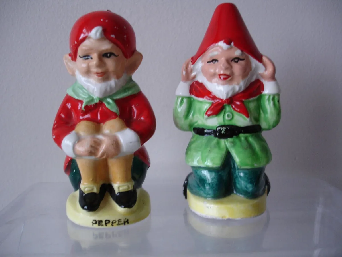 Vintage  Leprechaun Ceramic  Salt/Pepper Shakers - Image 1