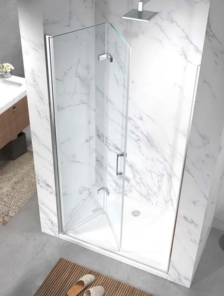New Gulietta Aero Chrome Bi fold Glass Shower Door - Image 2