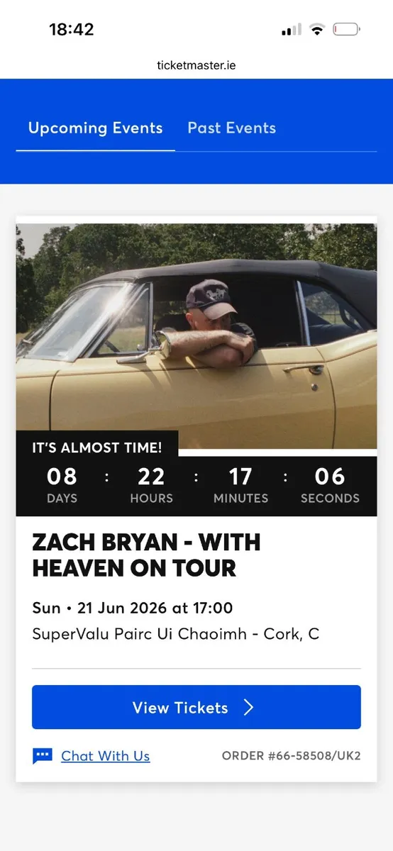 2 Seated Saturday Zach Bryan Tickets