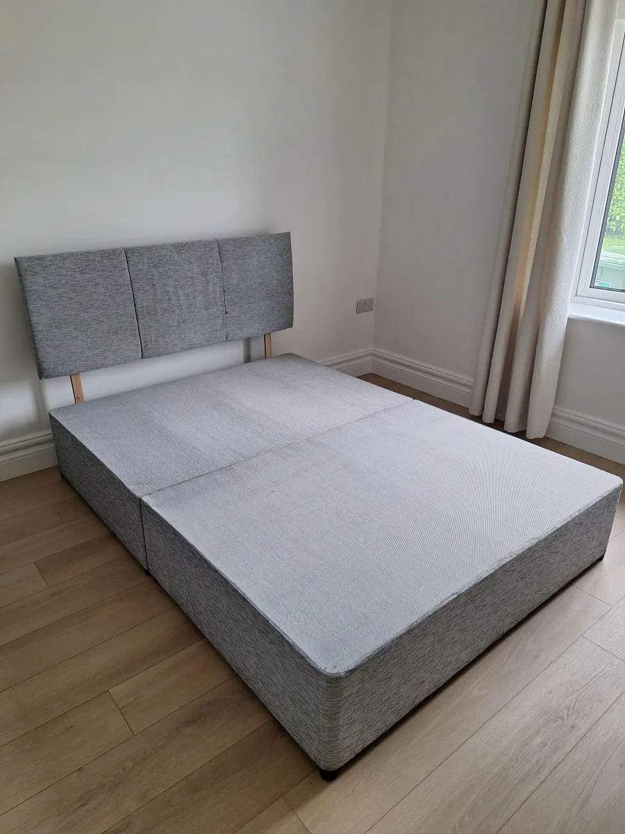 double bed base and headboard - Image 1