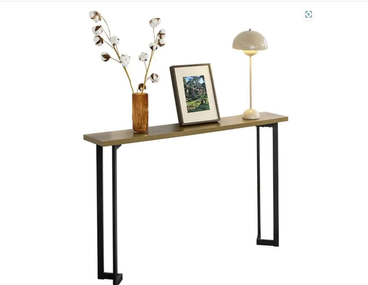 Industrial Console Table Slim Hallway Table with M - Image 2