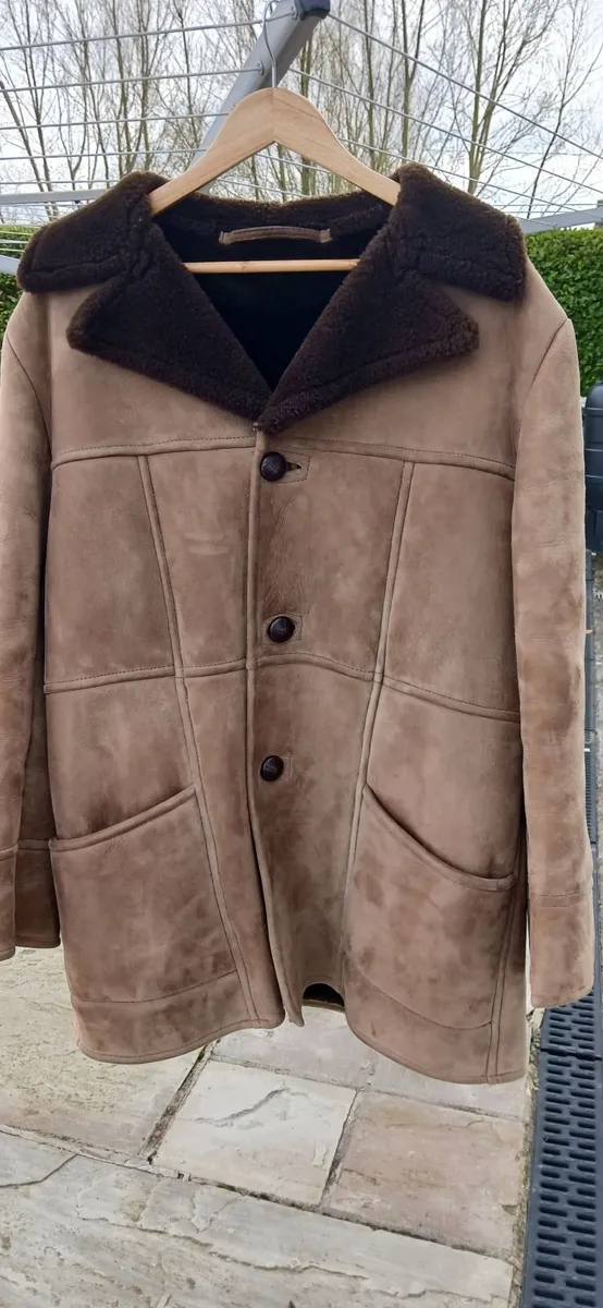 Gents Beige /Fawn Sheepskin Jacket - Image 2