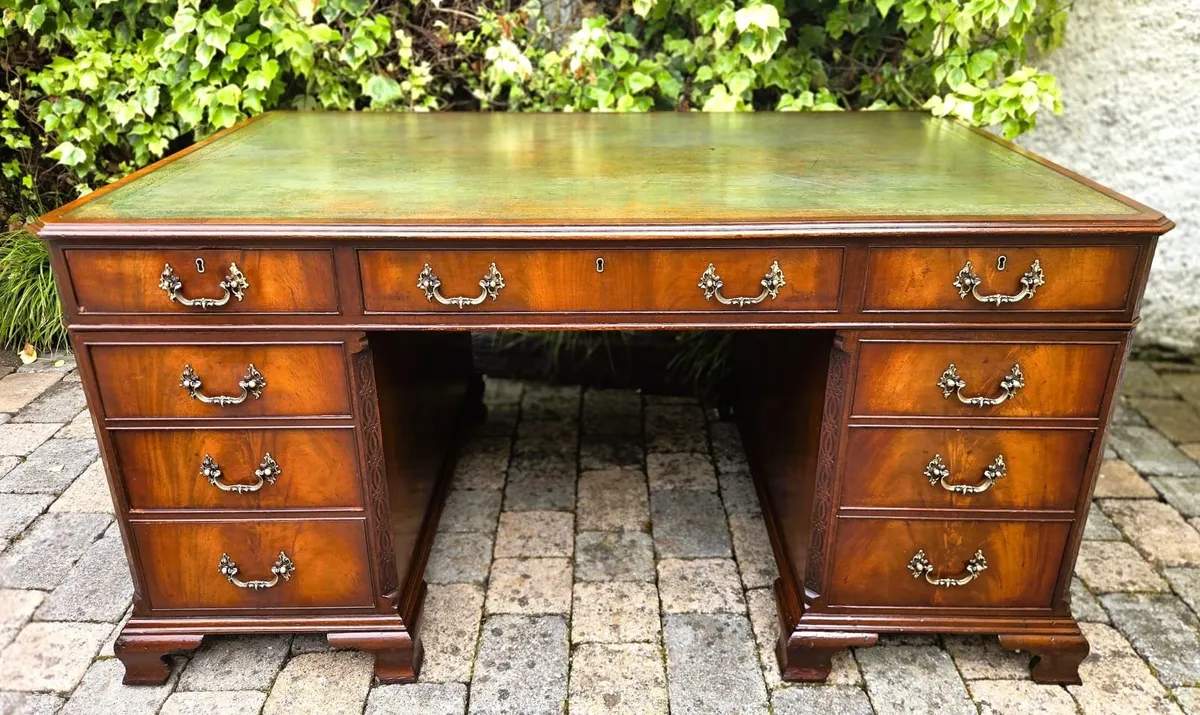 Vintage Mahogany Partners Desk - Image 1
