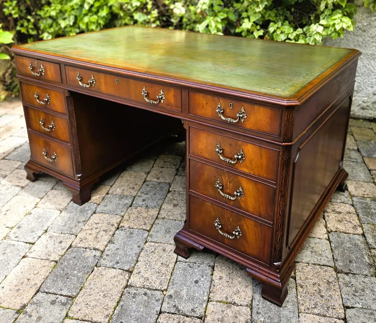 Vintage Mahogany Partners Desk - Image 2