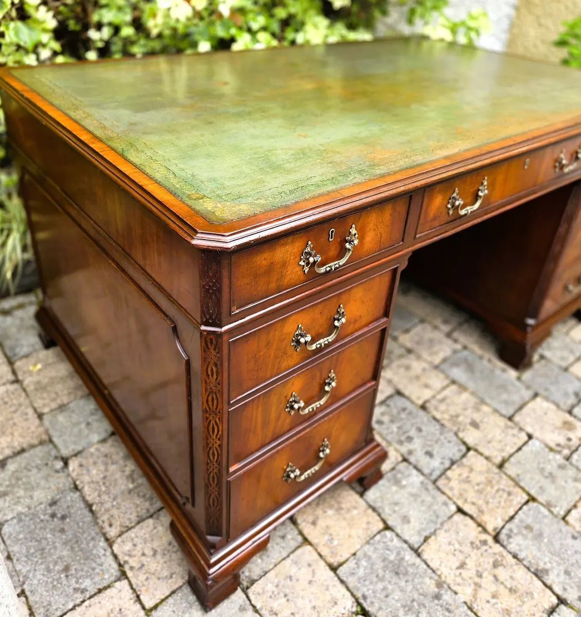 Vintage Mahogany Partners Desk - Image 3