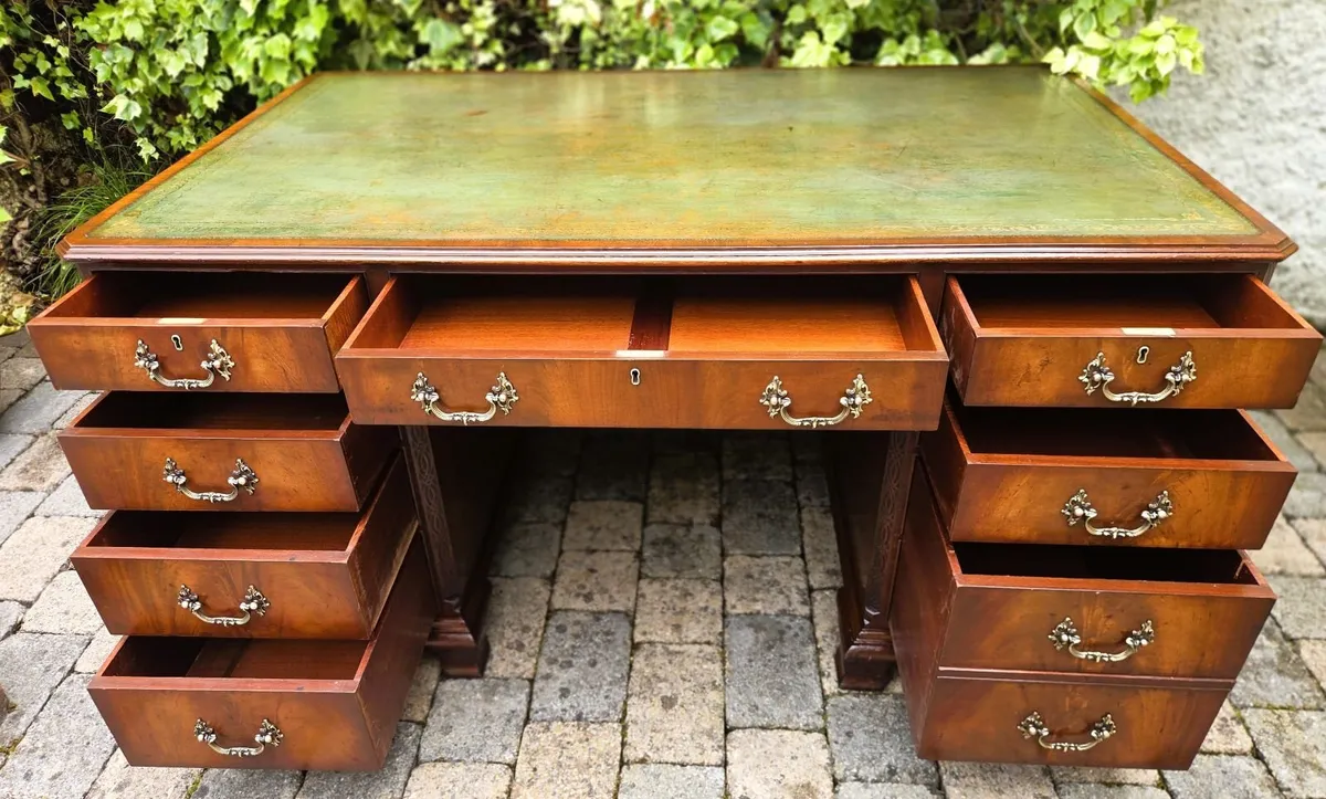 Vintage Mahogany Partners Desk - Image 4