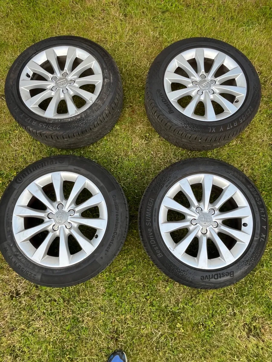 17” Audi Alloy wheels with NEW TYRES!! - Image 1