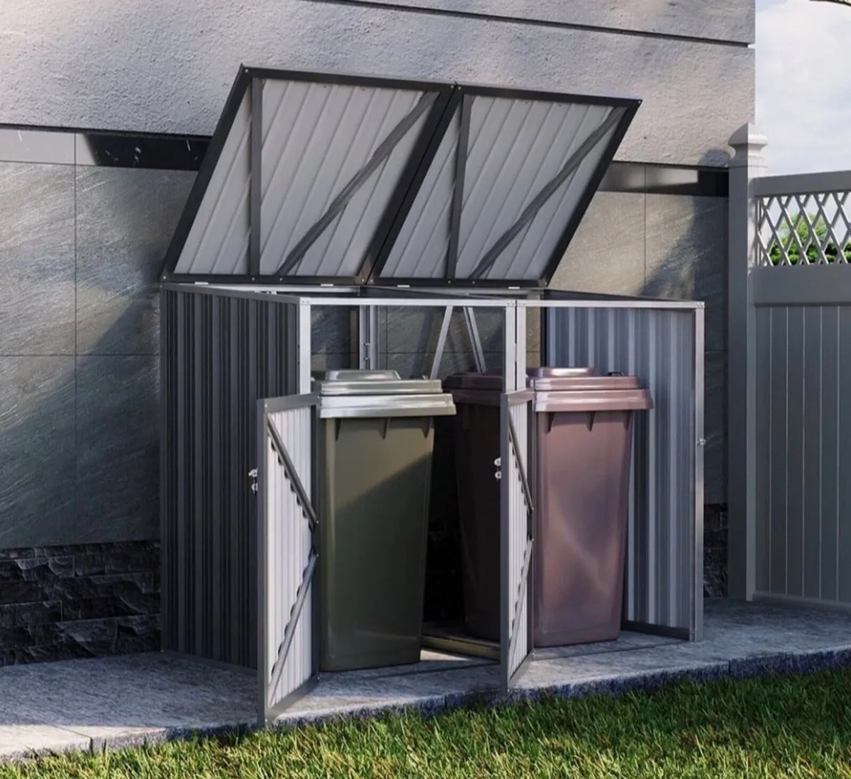 Wheelie Bin Shelter Cover for 1 2 3 or 4 Bins NEW - Image 4