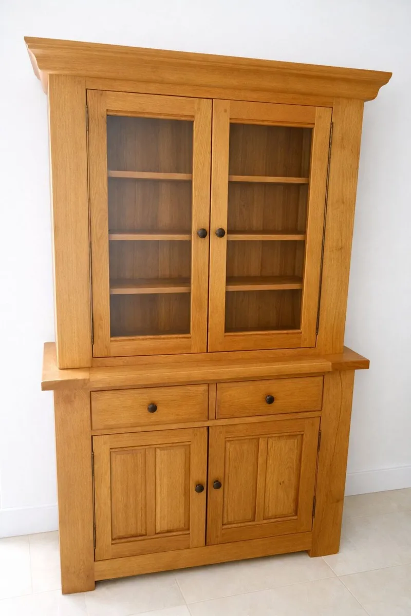 Solid Oak Two‑Piece Dresser