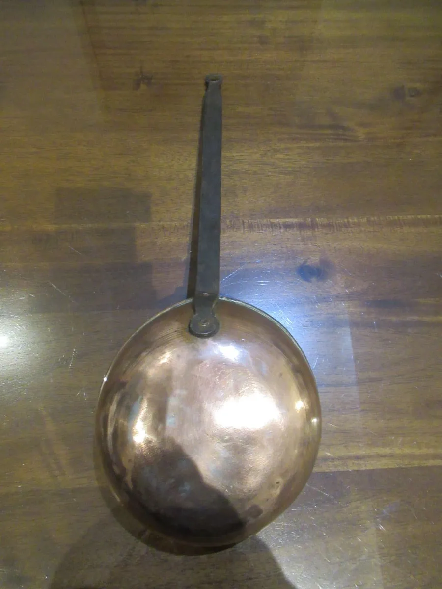 antique vintage copper skillet pan cottage rustic - Image 2
