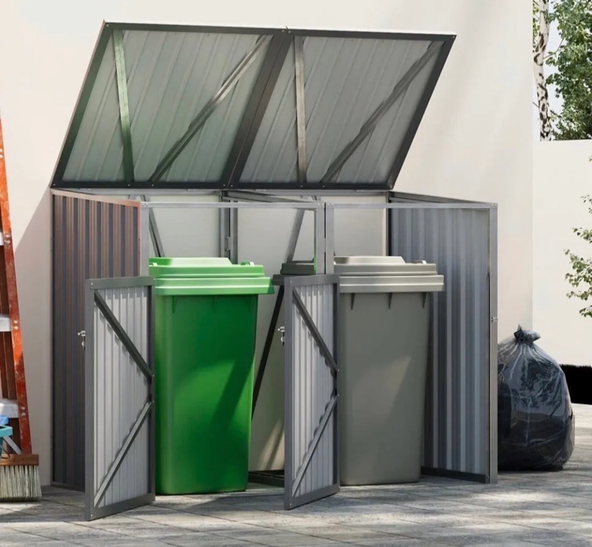 NEW Metal Shelter for 2 Wheelie Bins - Image 1