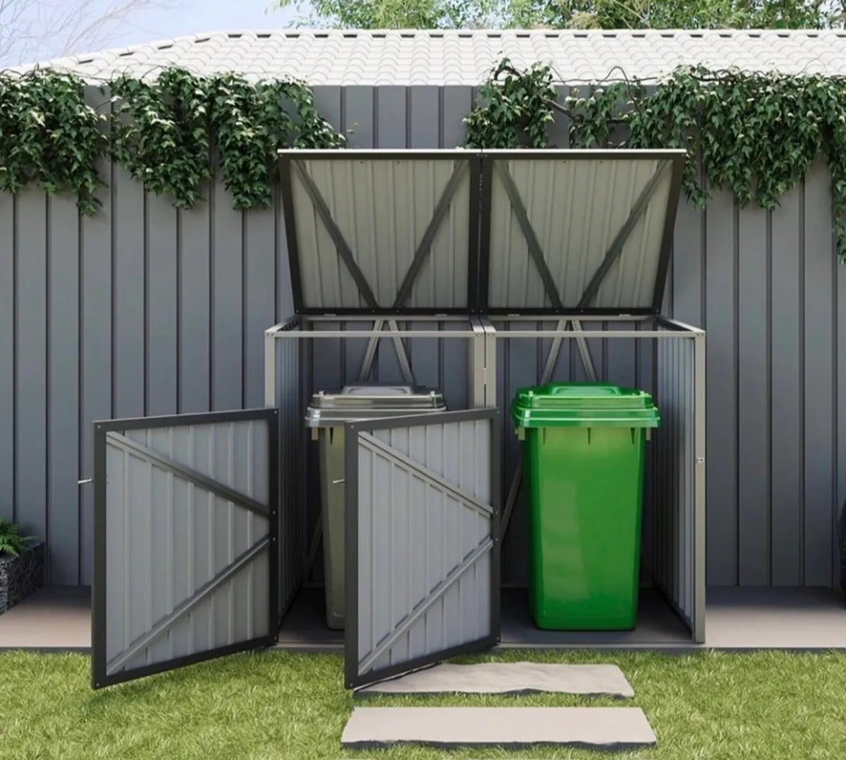 NEW Metal Shelter for 2 Wheelie Bins - Image 3