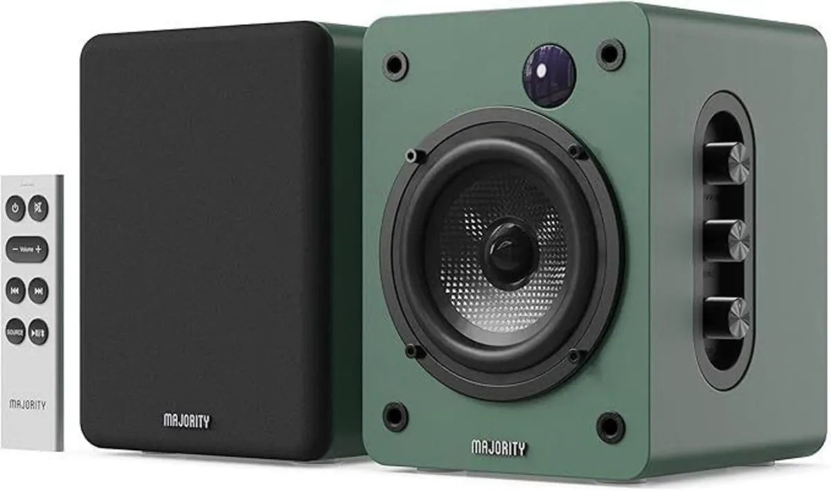 Bluetooth Book Shelf Speakers Green - Image 2
