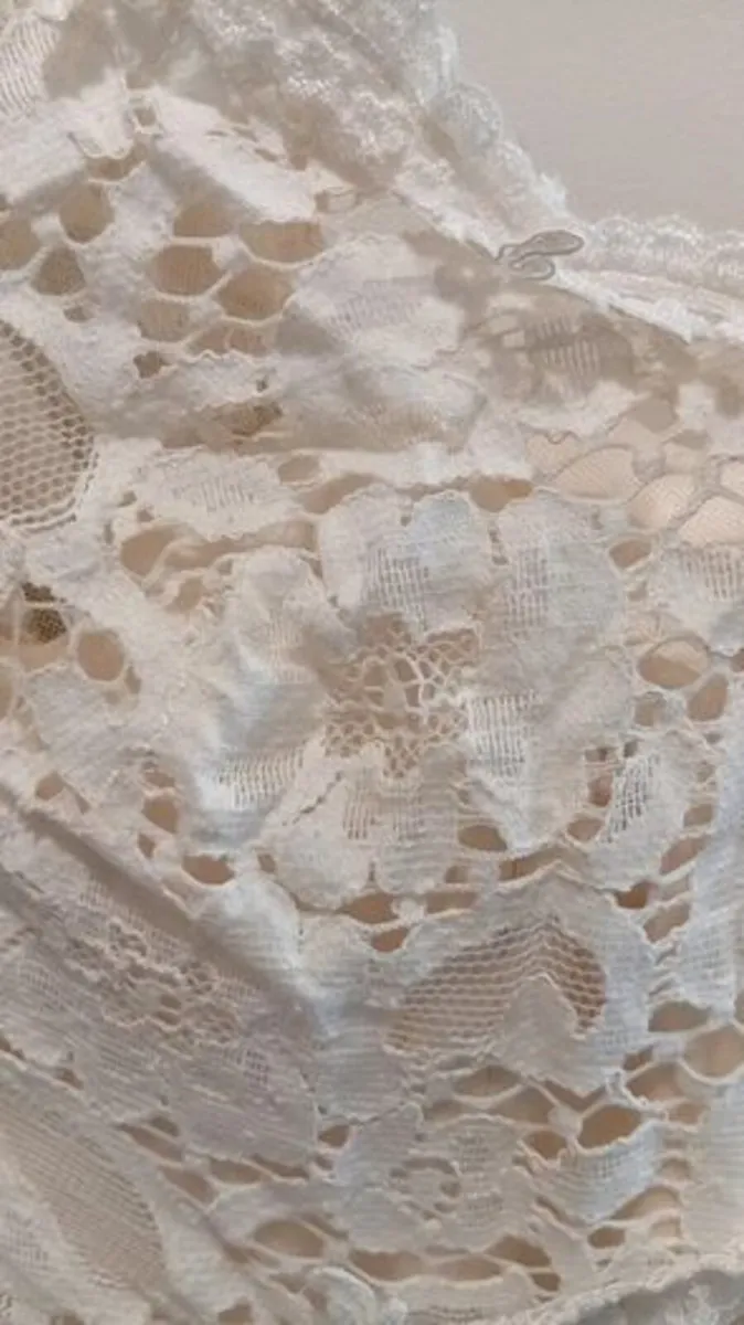 Lace Cream Wedding Dress Handmade - Image 4