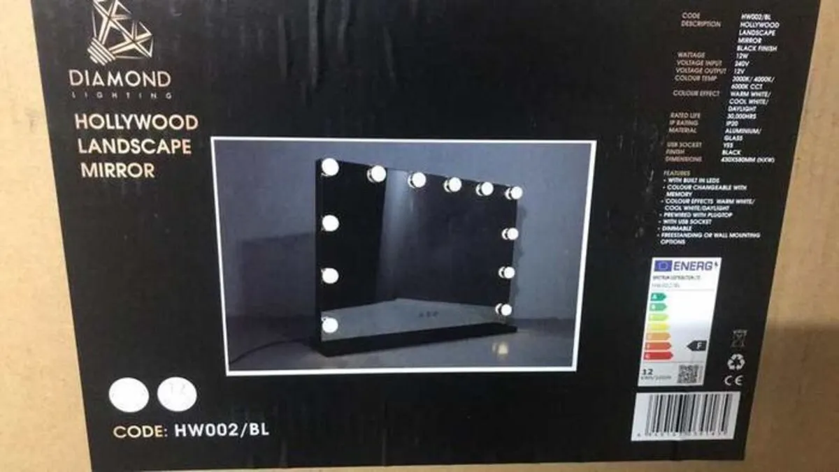 Landscape LED Mirror CCT, Black - Image 1