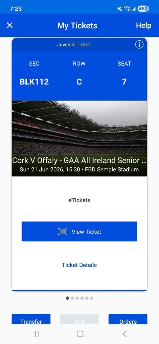 Gaa Tickets  Cork V Offaly - Image 4
