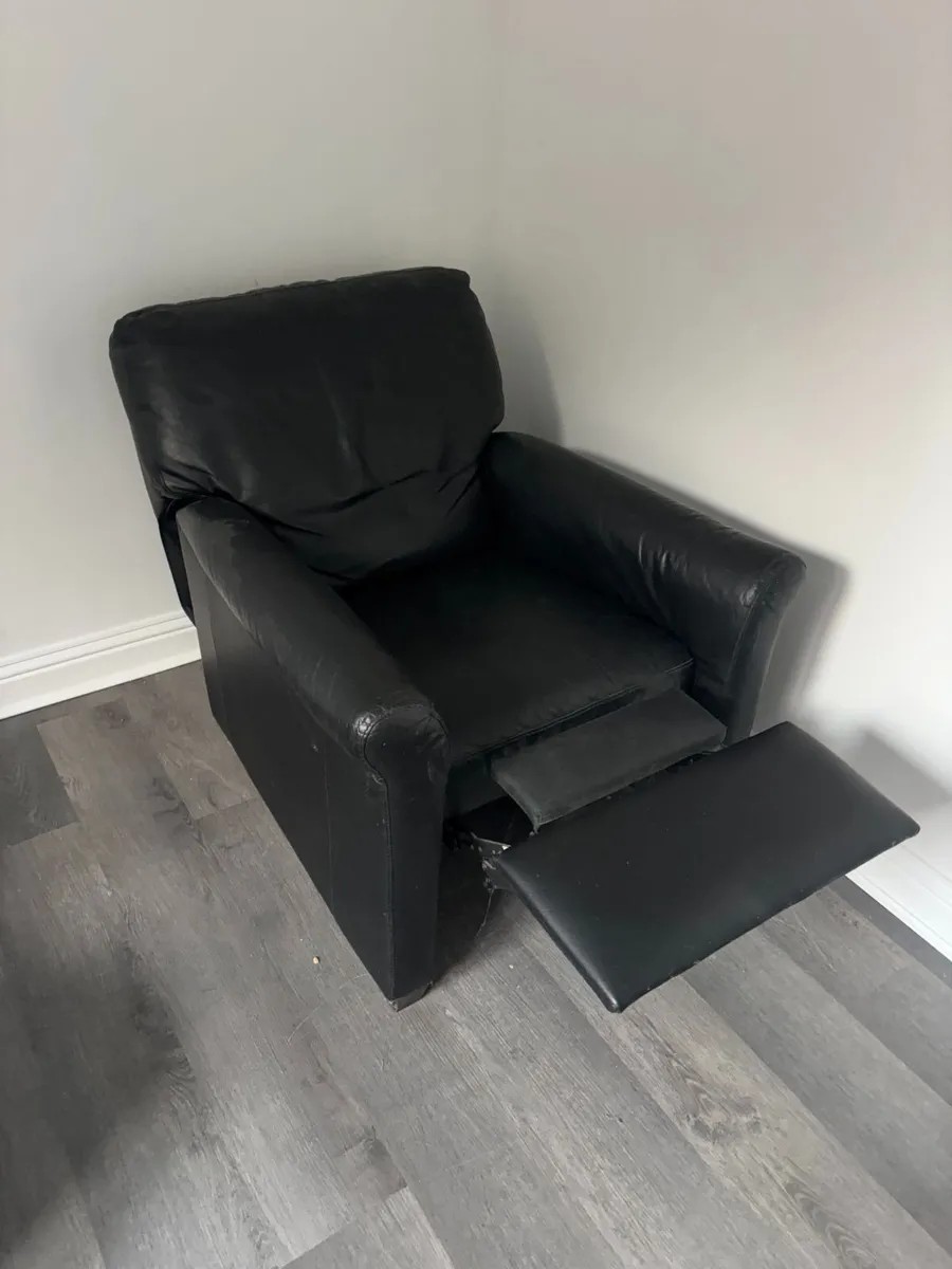 Black Leather Recliner Free - Image 2