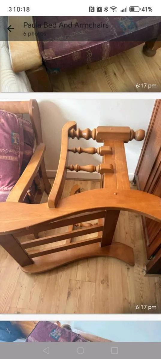 Vintage Oak Armchair - Image 4