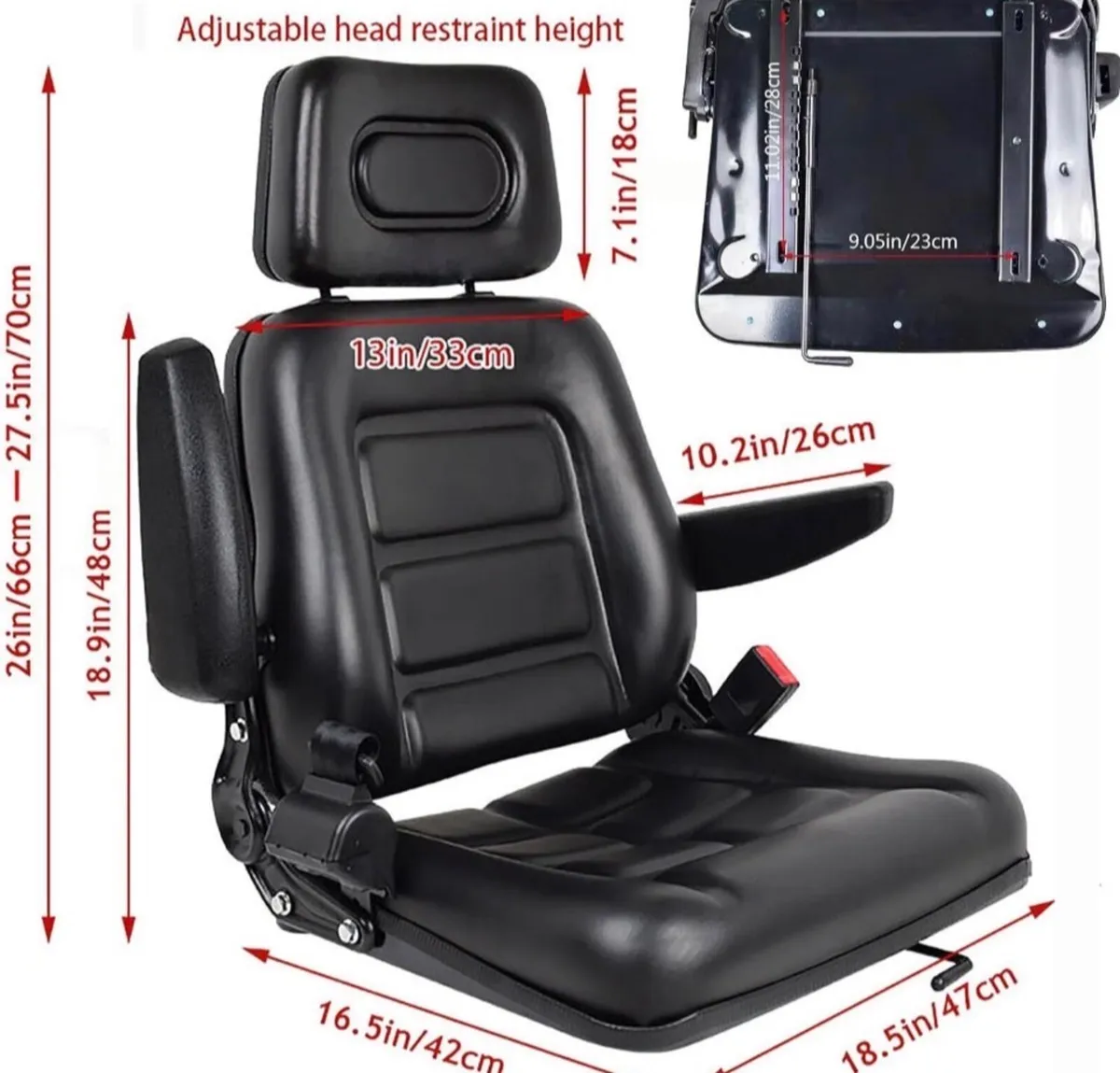 Universal Tractor / Forklift Seat with Safety Belt - Image 4