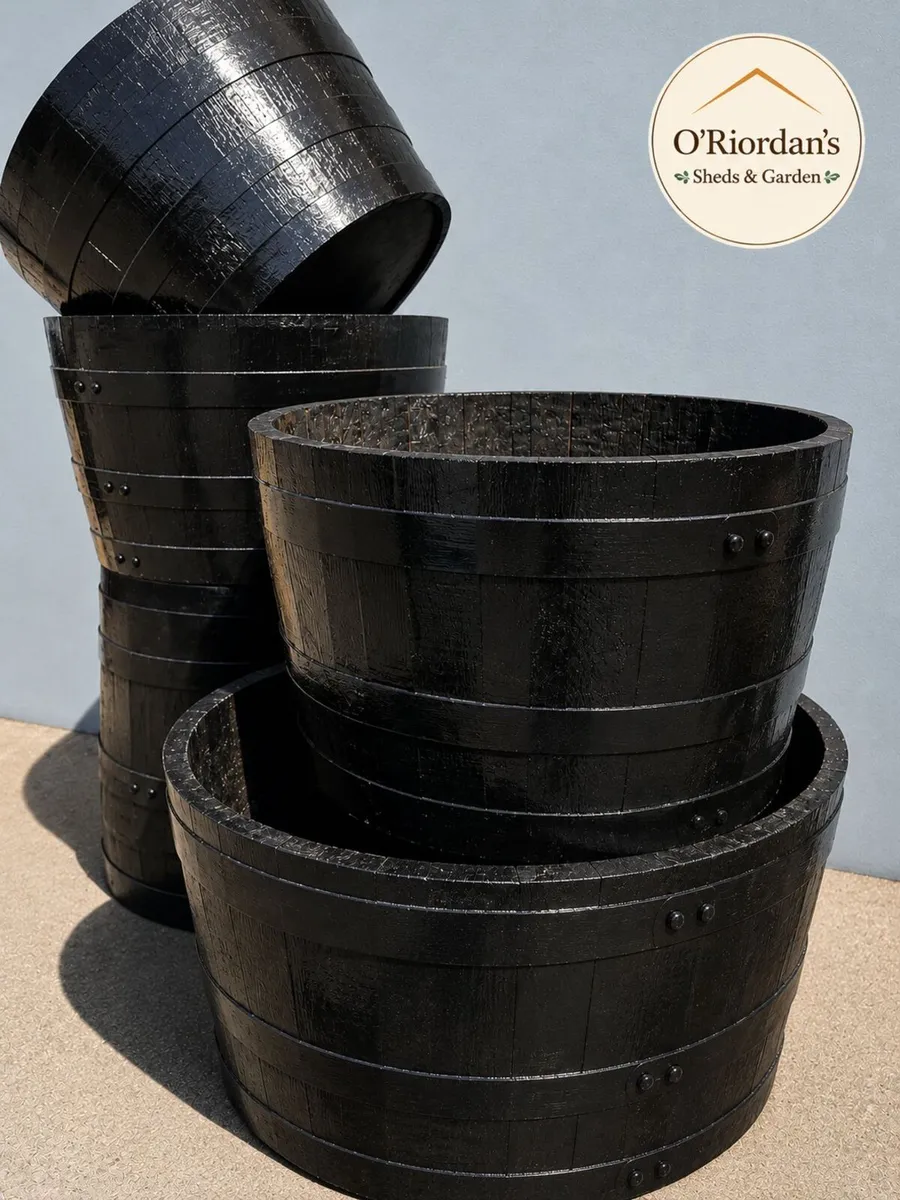 Wooden Barrel Planter - Image 3