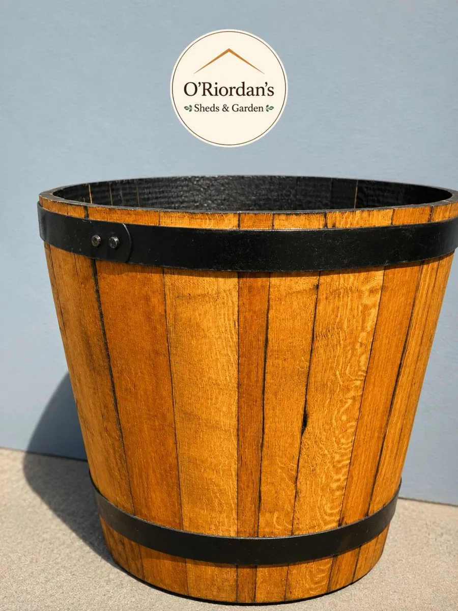 Wooden Barrel Planter - Image 4