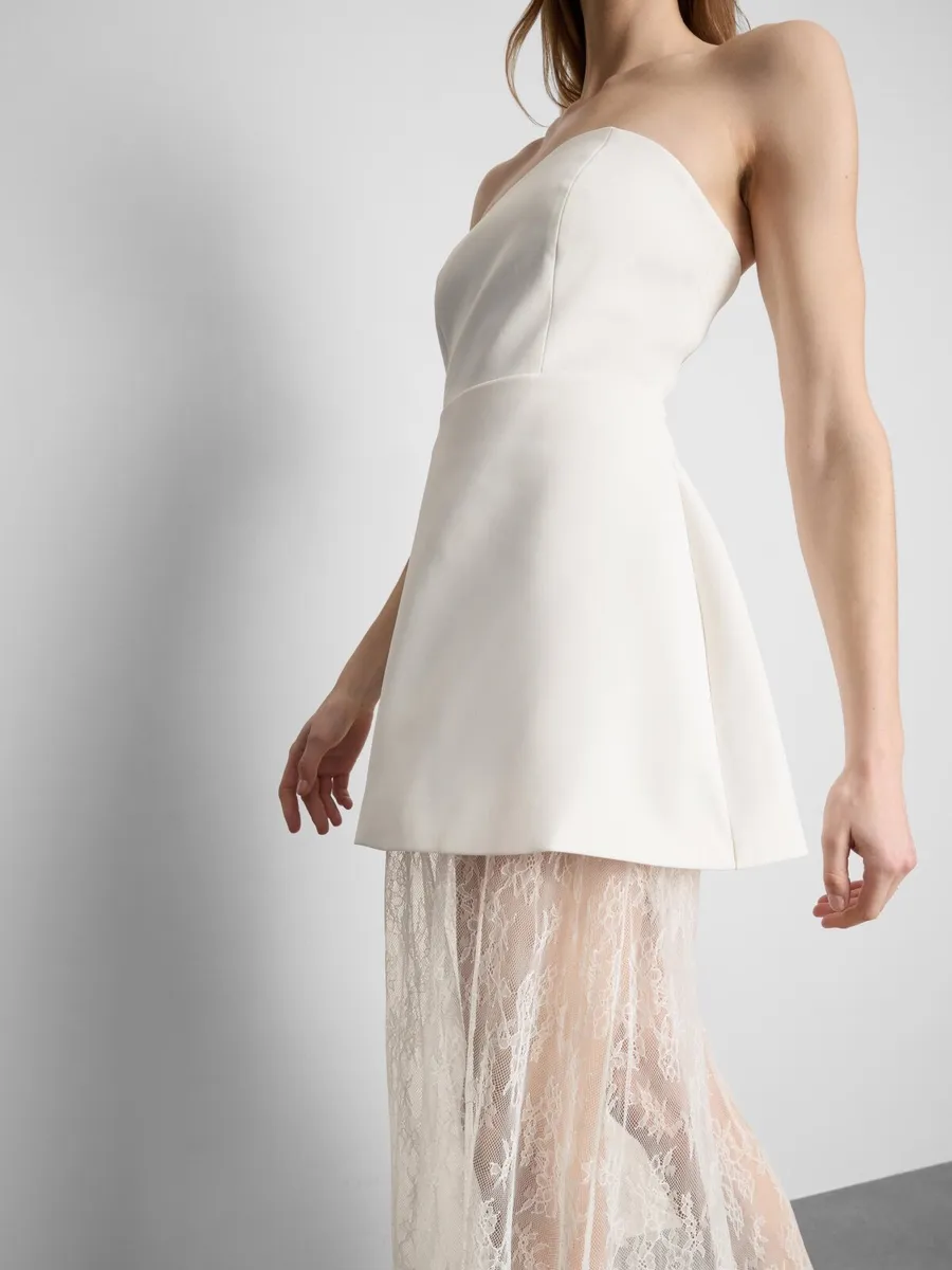 Strapless mini overlay maxi dress features a tailo - Image 2