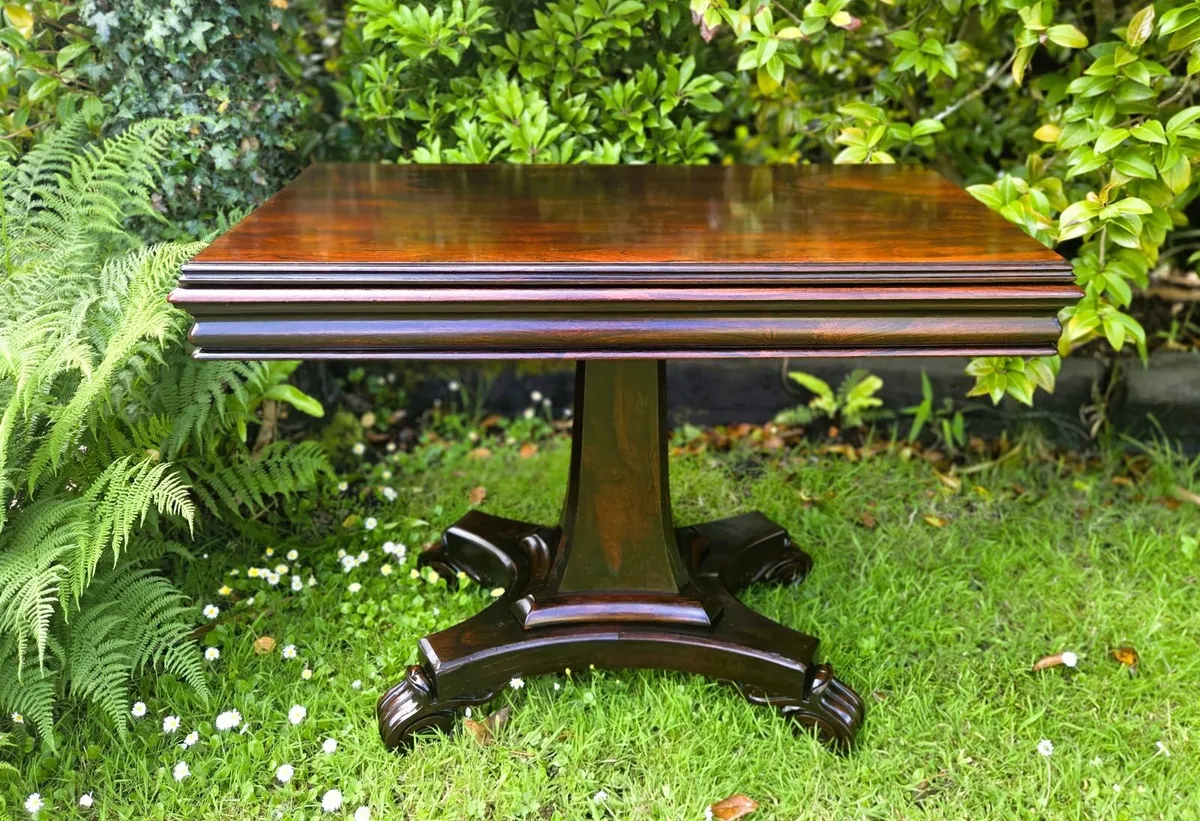 Georgian Rosewood Fold Over Car Table-Circa 1820 - Image 1
