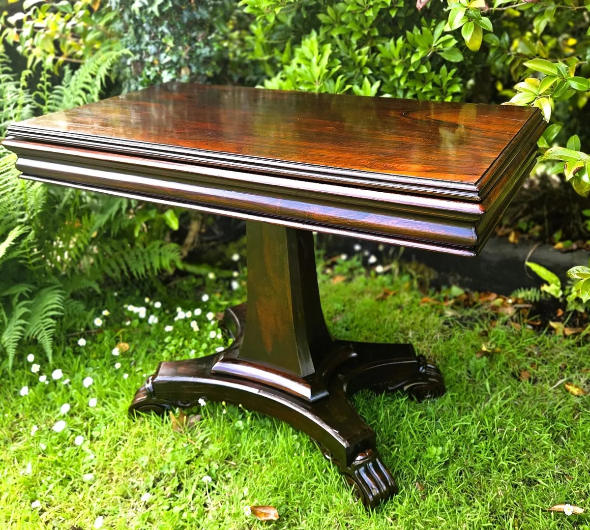 Georgian Rosewood Fold Over Car Table-Circa 1820 - Image 2