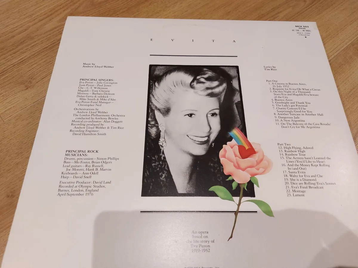 ANDREW LLOYD WEBER - EVITA - DOUBLE LP RECORD - Image 2