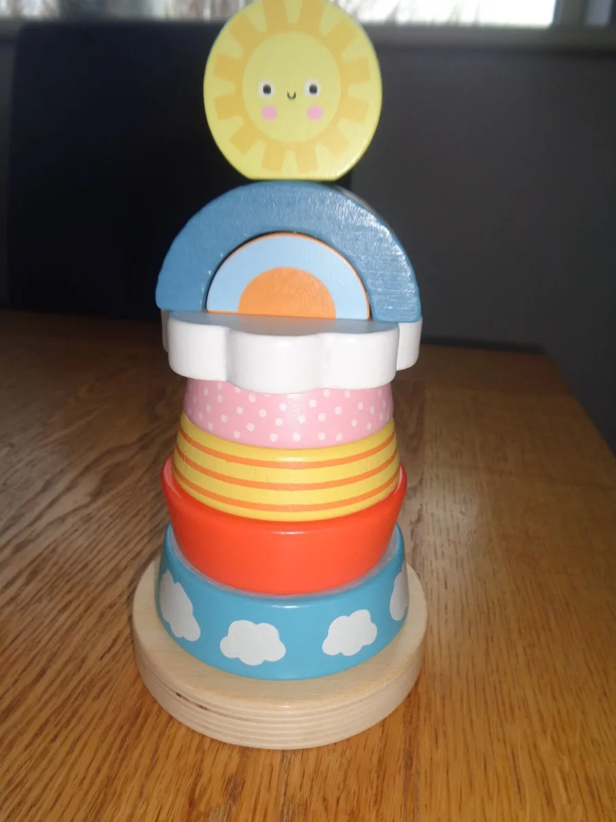 Little Town Wooden Sun Stacker for Sale - Image 1