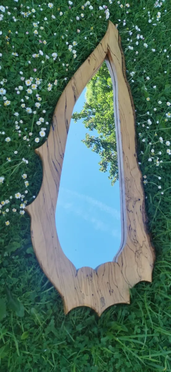 Handcrafted beech mirror - Image 1