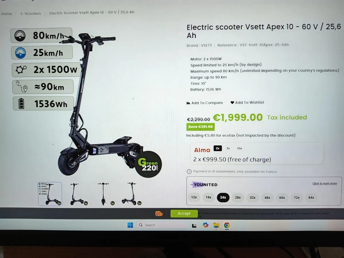 High Performance Adult Scooters VSETT/TEVERUN  11 - Image 1