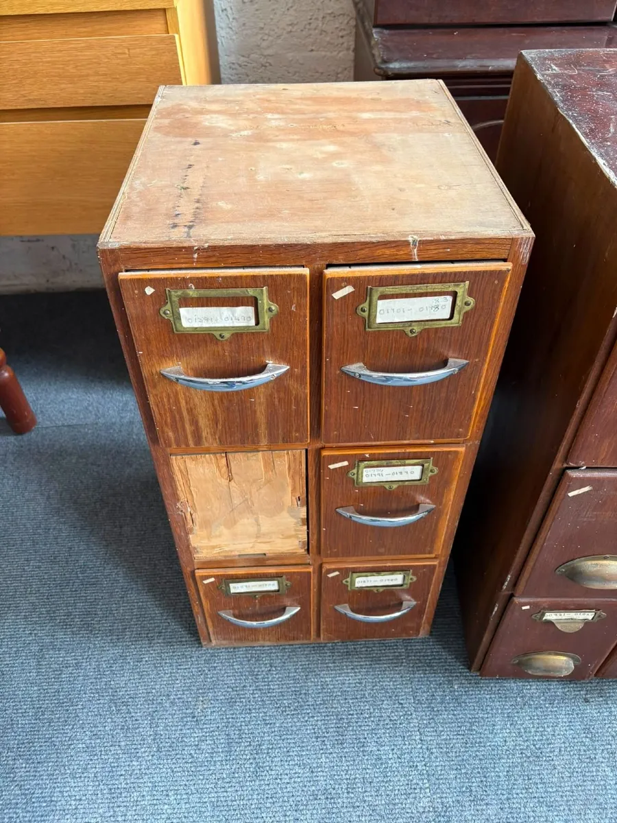 Vintage Dark Oak Chemist Drawers  - £50 + VAT - Image 1