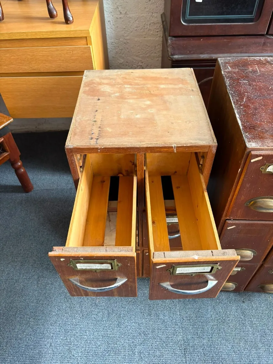Vintage Dark Oak Chemist Drawers  - £50 + VAT - Image 3