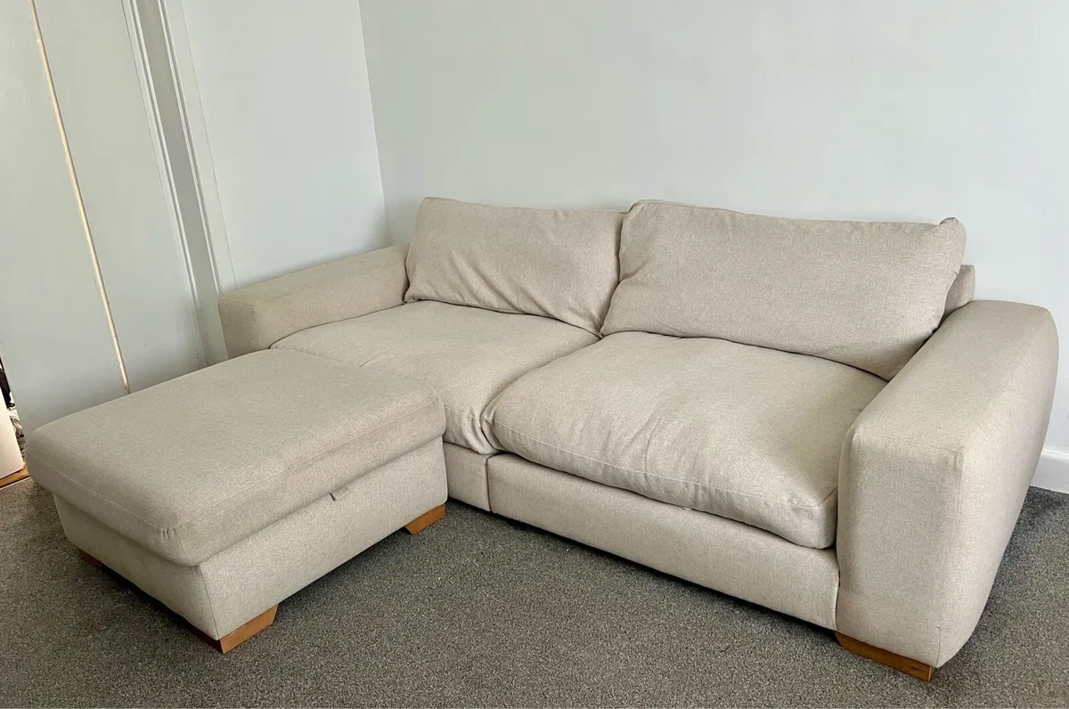 Large couch sofa 4 seater + ottoman from Next.ie - Image 1
