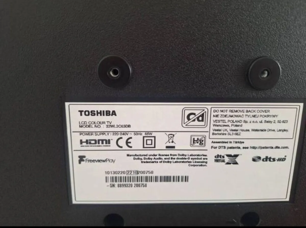 32" Toshiba TV - Image 2
