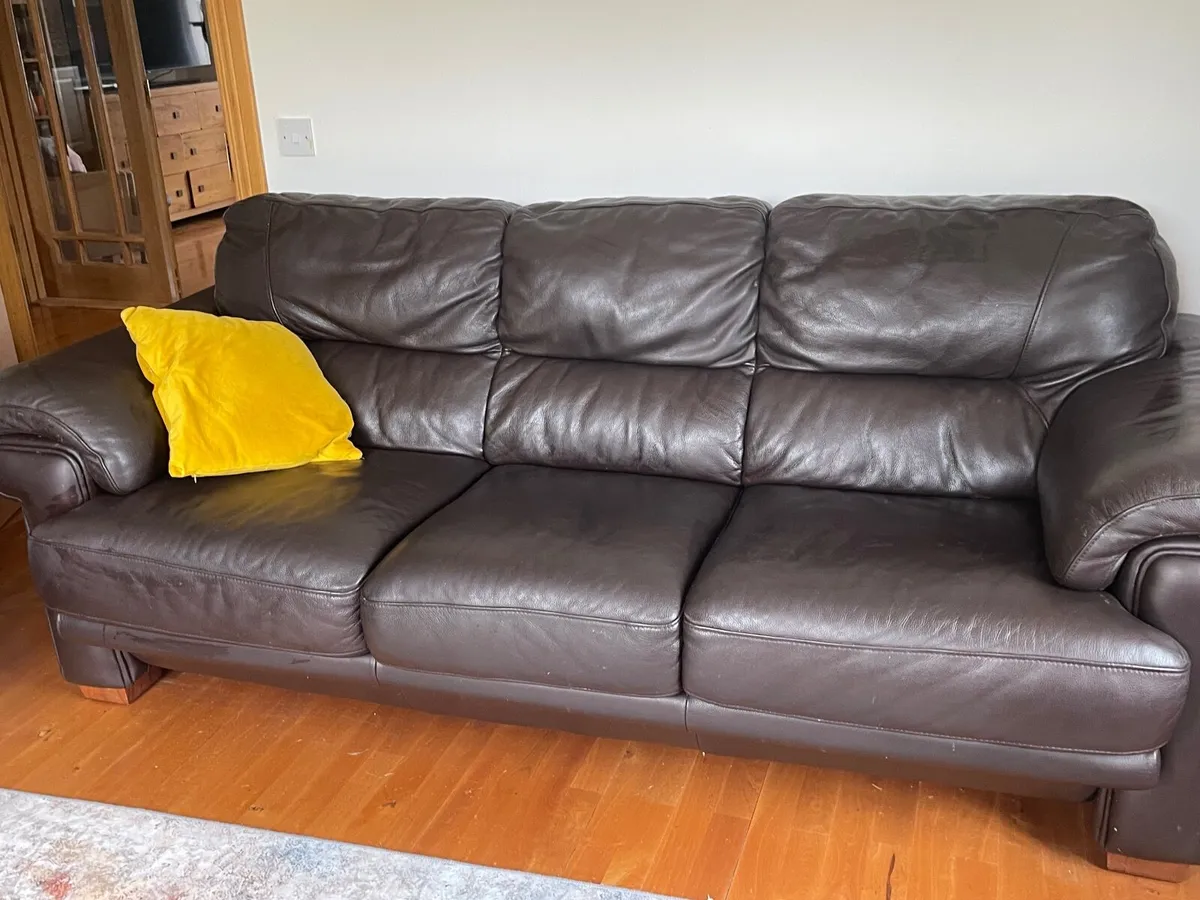 3 & 2 seater leather couches for sale. - Image 1