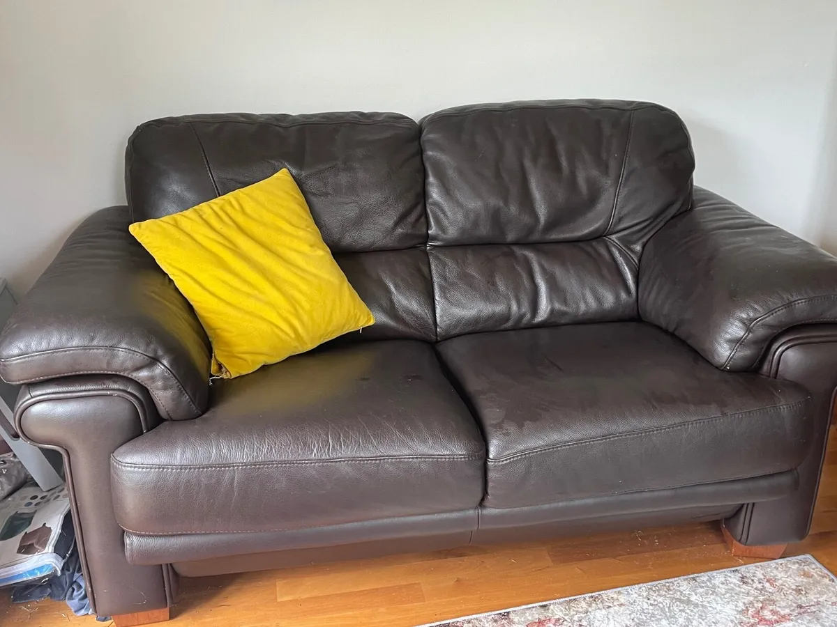 3 & 2 seater leather couches for sale. - Image 2