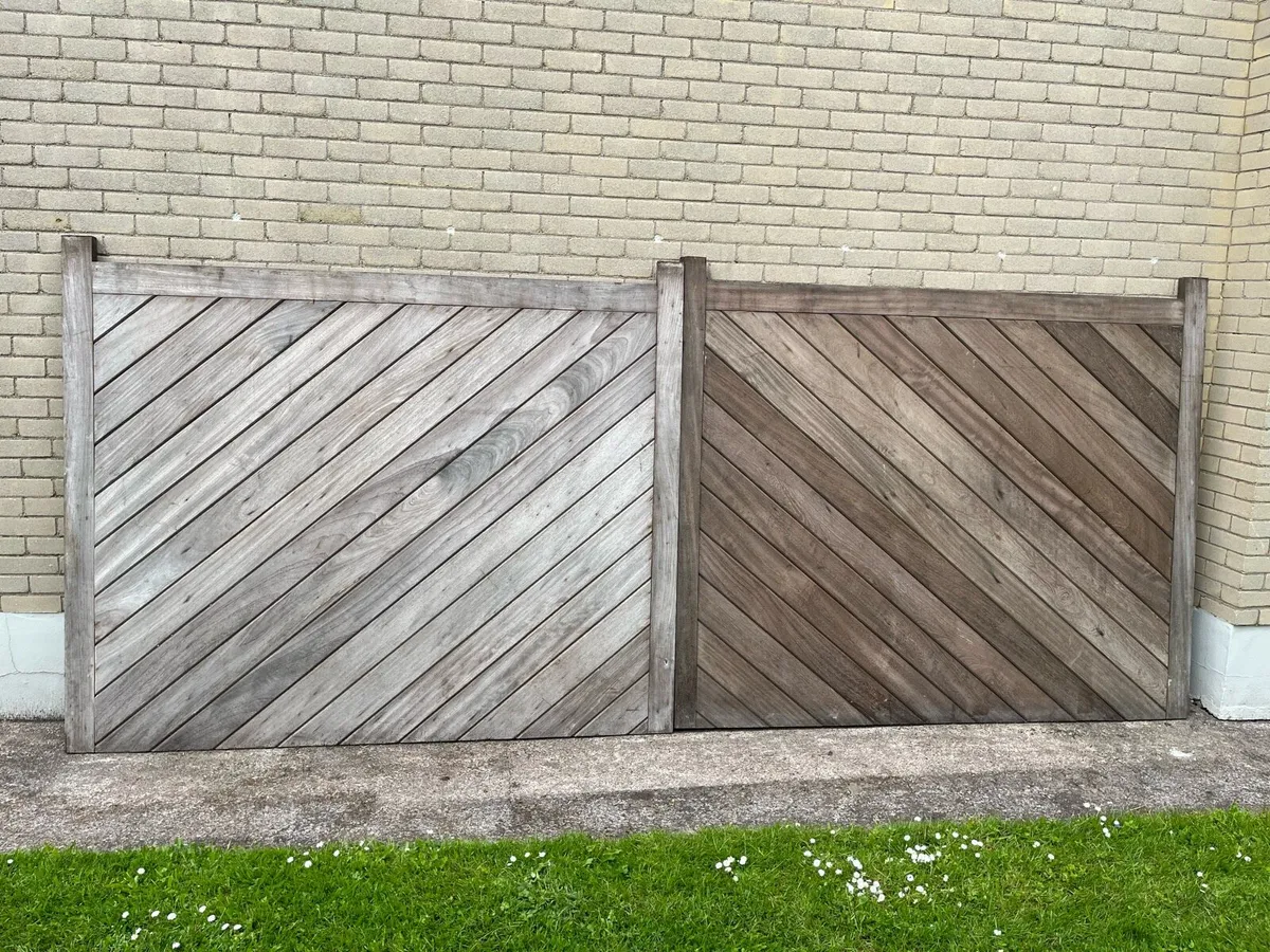 PAIR of TEAK GATES.  BRAND NEW.  NEVER HUNG - Image 1