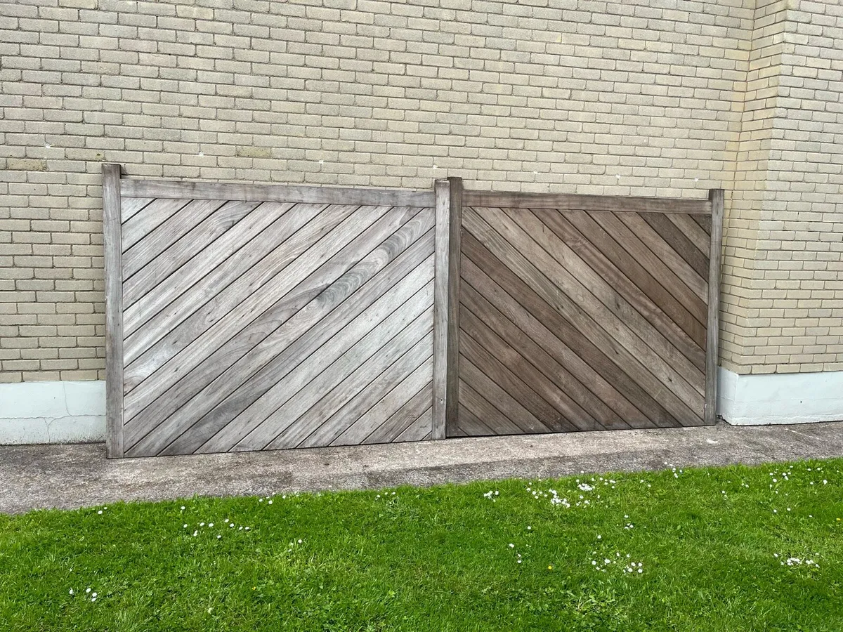 PAIR of TEAK GATES.  BRAND NEW.  NEVER HUNG - Image 2