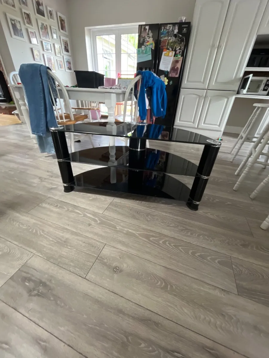 Black glass Television stand - Image 1