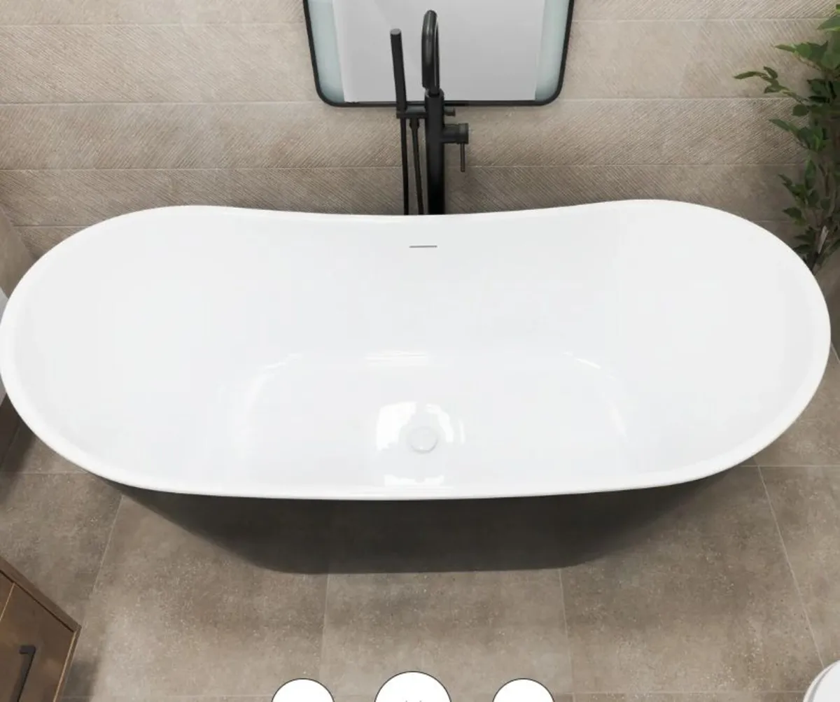 Taha 1700 x 800 Freestanding Double Ended Slipper - Image 3