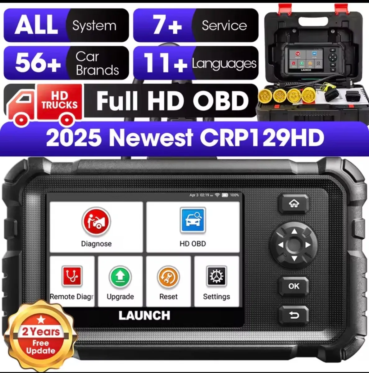 Launch CRP129 HD Heavy Duty Truck Scanner tractor - Image 1