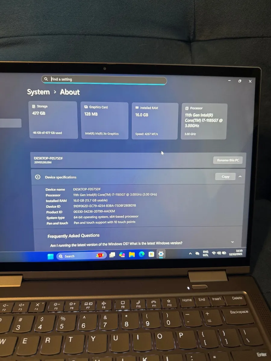 Lenovo X1 Yoga Gen 6 Laptop i7/16GB/512SSD/4K/2in1 - Image 4