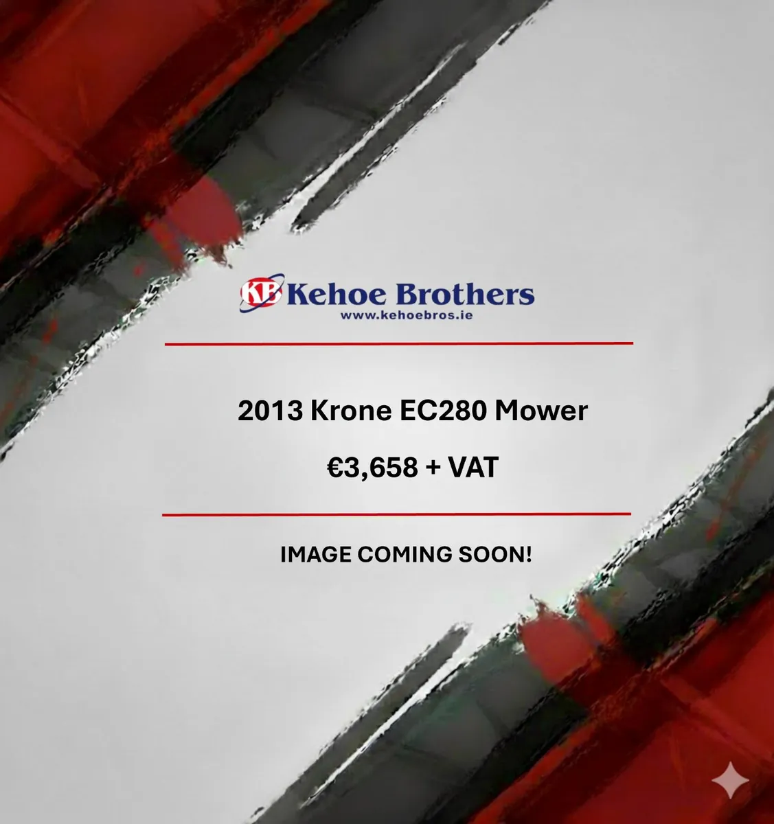 2013 Krone EC 280 Mower - €3,658 + VAT