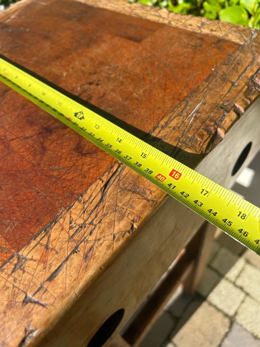 Antique butchers block & stand - Image 3