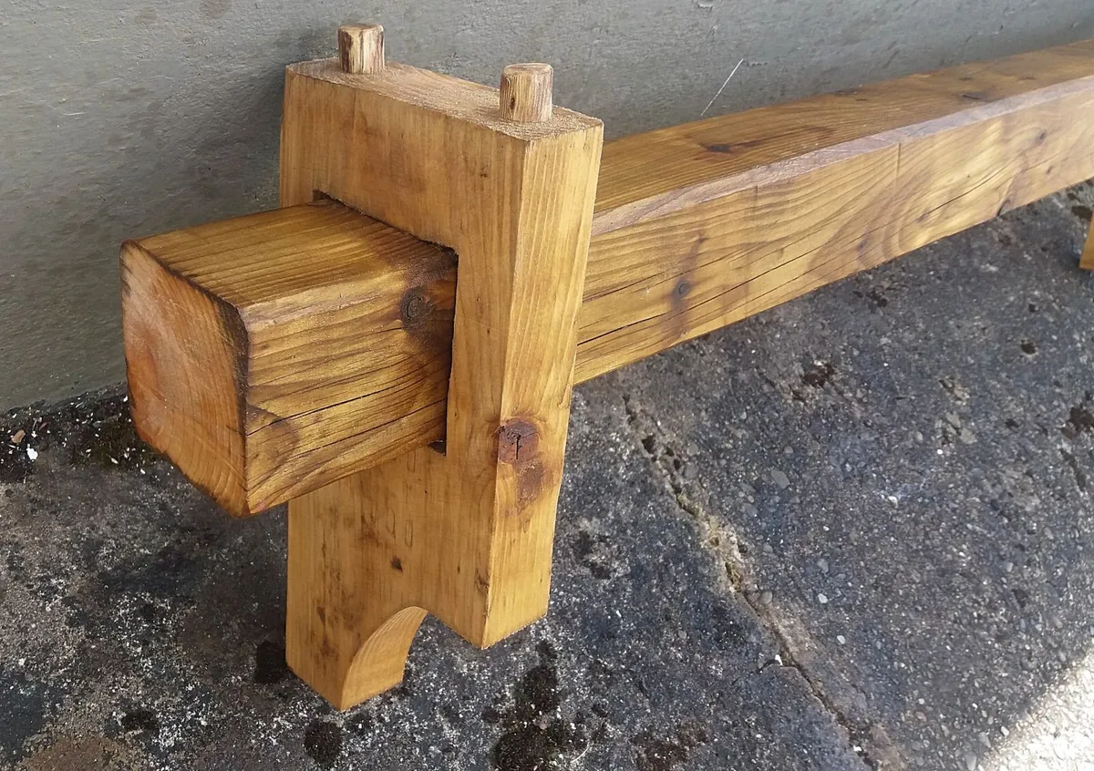 Rustic Floating Wood Beam Mantle / Shelf - Image 3