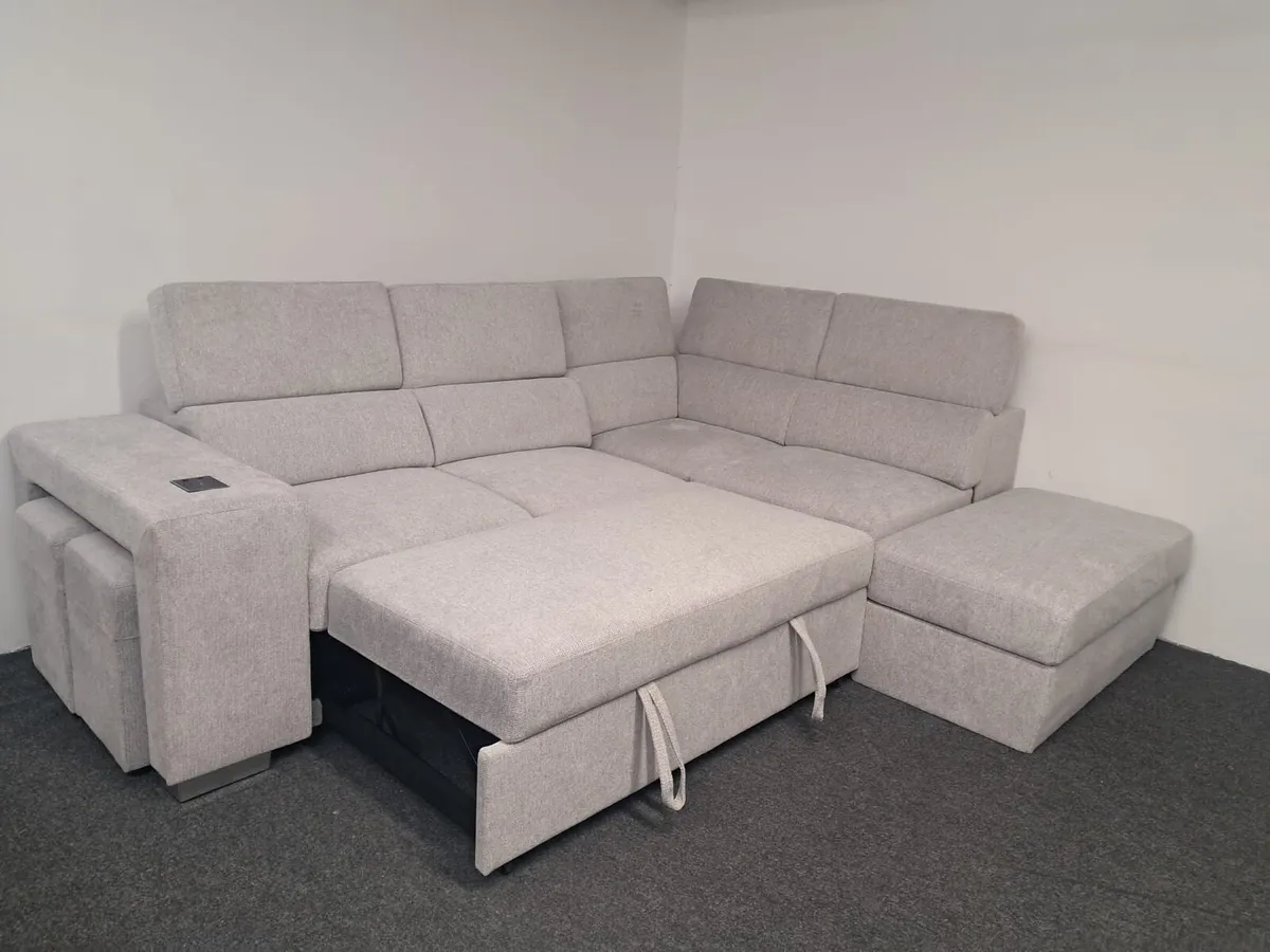 New Light Grey Fabric Sofa bed - Image 1