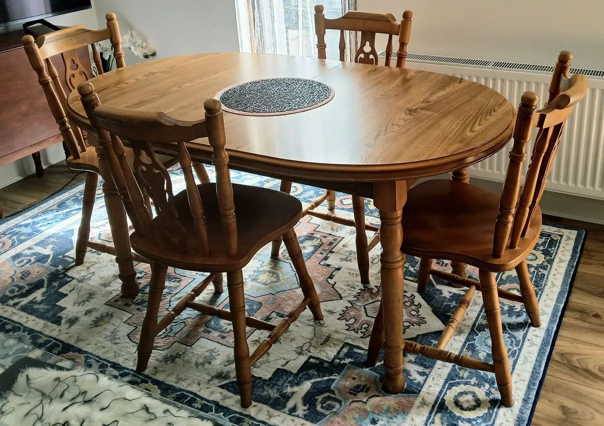 Extendable Dining Table and Chairs for sale - Image 2